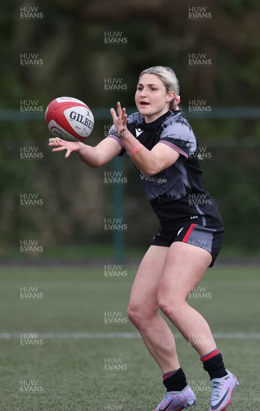 110423 - Wales Women Rugby Training Session - Lowri Norkett during a training session ahead of the TicTok Women’s 6 Nations match against England
