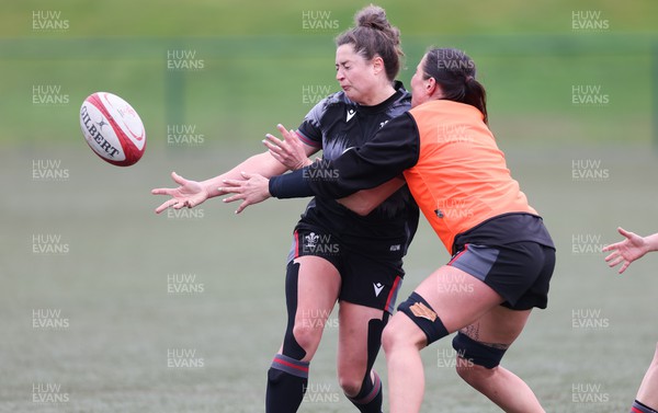 110423 - Wales Women Rugby Training Session - Robyn Wilkins during a training session ahead of the TicTok Women’s 6 Nations match against England