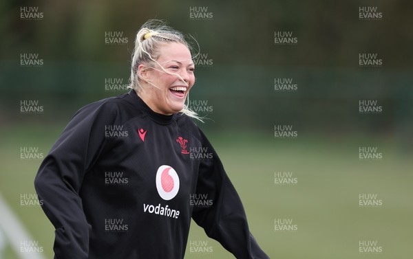 110423 - Wales Women Rugby Training Session - Kelsey Jones during a training session ahead of the TicTok Women’s 6 Nations match against England