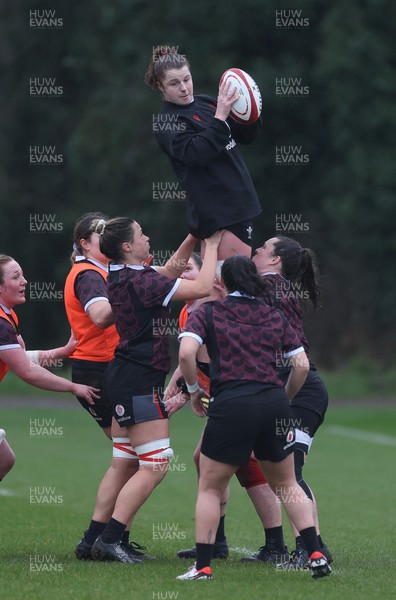 120324 - Wales Women Training session - Kate Williams during training session ahead of the start of the Women’s 6 Nations