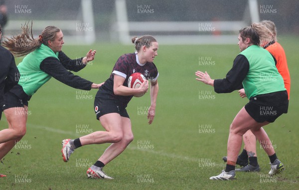 120324 - Wales Women Training session - Carys Cox during training session ahead of the start of the Women’s 6 Nations