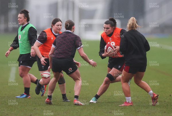 120324 - Wales Women Training session - Bryonie King during training session ahead of the start of the Women’s 6 Nations