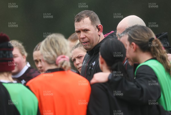 120324 - Wales Women Training session - Ioan Cunningham, Wales Women head coach, during training session ahead of the start of the Women’s 6 Nations
