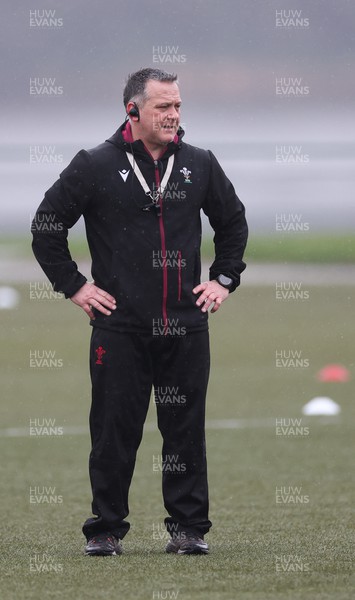 130224 - Wales Women Extended Squad Training session - Shaun Connor, attack coach, during training session as preparations get under way for the Women’s 6 Nations