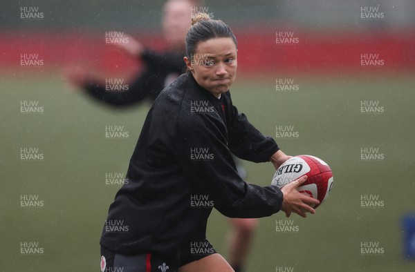 130224 - Wales Women Extended Squad Training session - Alisha Butchers during training session as preparations get under way for the Women’s 6 Nations