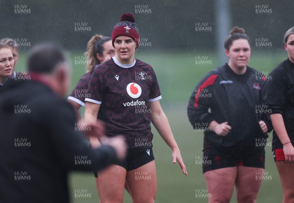 130224 - Wales Women Extended Squad Training session - Carys Williams-Morris during training session as preparations get under way for the Women’s 6 Nations