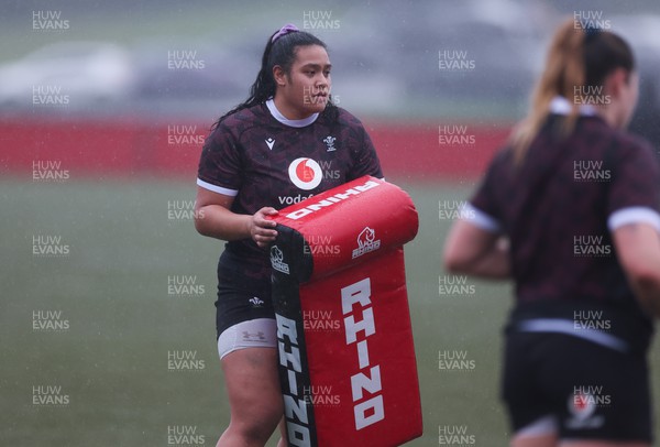 130224 - Wales Women Extended Squad Training session - Sisilia Tuipulotu during training session as preparations get under way for the Women’s 6 Nations