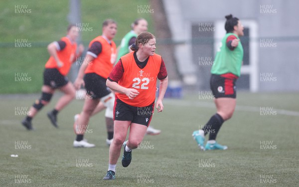 130224 - Wales Women Extended Squad Training session - Tess Evans during training session as preparations get under way for the Women’s 6 Nations