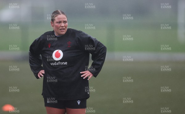 130224 - Wales Women Extended Squad Training session - Kelsey Jones during training session as preparations get under way for the Women’s 6 Nations