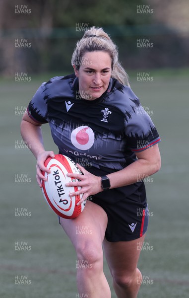 130423 - Wales Women Rugby Training - Courtney Keight during training ahead of the TicTok Women’s 6 Nations match against England 