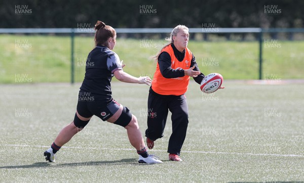 130423 - Wales Women Rugby Training - Hannah Jones during training ahead of the TicTok Women’s 6 Nations match against England 