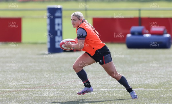 130423 - Wales Women Rugby Training - Lowri Norkett during training ahead of the TicTok Women’s 6 Nations match against England 