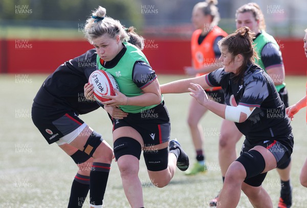 130423 - Wales Women Rugby Training - Alex Callender during training ahead of the TicTok Women’s 6 Nations match against England 