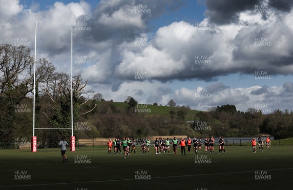 130423 - Wales Women Rugby Training - The Wales team during training ahead of the TicTok Women’s 6 Nations match against England 