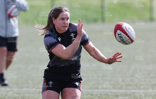 130423 - Wales Women Rugby Training - Kat Evans during training ahead of the TicTok Women’s 6 Nations match against England 