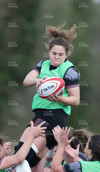 130423 - Wales Women Rugby Training - Natalia John during training ahead of the TicTok Women’s 6 Nations match against England 