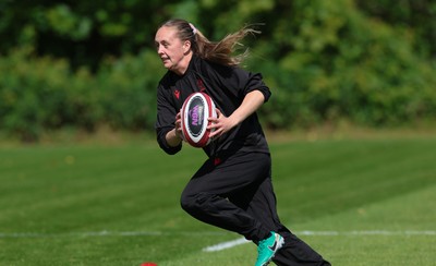 130526 - Wales Women Rugby Training - Hannah Dallavalle during a rugby training session ahead of their final Women’s 6 Nations match against Italy