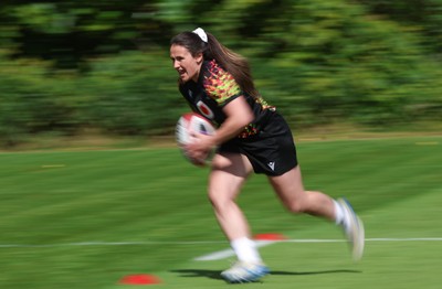 130526 - Wales Women Rugby Training - Kayleigh Powell during a rugby training session ahead of their final Women’s 6 Nations match against Italy