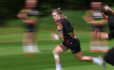 130526 - Wales Women Rugby Training - Keira Bevan during a rugby training session ahead of their final Women’s 6 Nations match against Italy