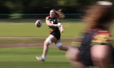 130526 - Wales Women Rugby Training - Alaw Pyrs during a rugby training session ahead of their final Women’s 6 Nations match against Italy