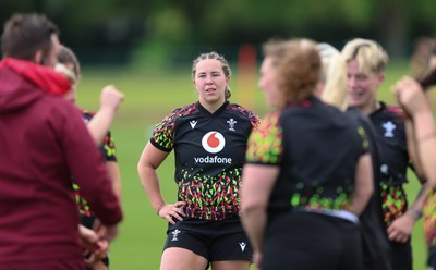 130526 - Wales Women Rugby Training - Katherine Baverstock during a rugby training session ahead of their final Women’s 6 Nations match against Italy