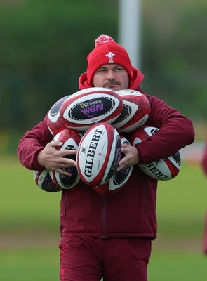 130526 - Wales Women Rugby Training - Jon Hughes, kit co-ordinator during a rugby training session ahead of their final Women’s 6 Nations match against Italy