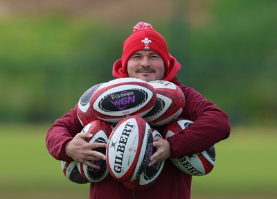 130526 - Wales Women Rugby Training - Jon Hughes, kit co-ordinator during a rugby training session ahead of their final Women’s 6 Nations match against Italy