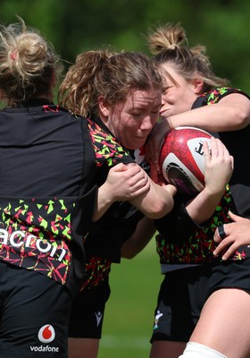 130526 - Wales Women Rugby Training - Elan Jones during a rugby training session ahead of their final Women’s 6 Nations match against Italy