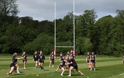 130526 - Wales Women Rugby Training - The Wales squad during a rugby training session ahead of their final Women’s 6 Nations match against Italy
