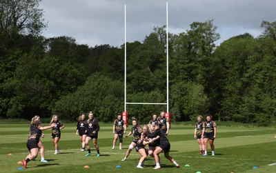 130526 - Wales Women Rugby Training - The Wales squad during a rugby training session ahead of their final Women’s 6 Nations match against Italy