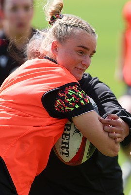 130526 - Wales Women Rugby Training - Seren Singleton during a rugby training session ahead of their final Women’s 6 Nations match against Italy
