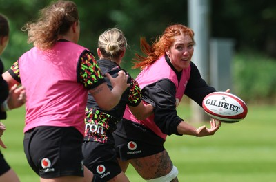 130526 - Wales Women Rugby Training - Georgia Evans during a rugby training session ahead of their final Women’s 6 Nations match against Italy