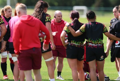 130526 - Wales Women Rugby Training - Sean Lynn, Wales Women head coach during a rugby training session ahead of their final Women’s 6 Nations match against Italy
