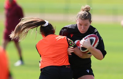 130526 - Wales Women Rugby Training - Elan Jones during a rugby training session ahead of their final Women’s 6 Nations match against Italy