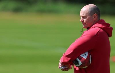130526 - Wales Women Rugby Training - Sean Lynn, Wales Women head coach during a rugby training session ahead of their final Women’s 6 Nations match against Italy