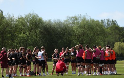130526 - Wales Women Rugby Training - The Wales squad during a rugby training session ahead of their final Women’s 6 Nations match against Italy