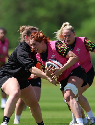 130526 - Wales Women Rugby Training - Georgia Evans during a rugby training session ahead of their final Women’s 6 Nations match against Italy