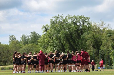 130526 - Wales Women Rugby Training - The Wales squad during a rugby training session ahead of their final Women’s 6 Nations match against Italy