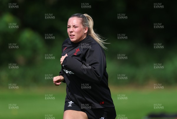 130526 - Wales Women Rugby Training - Kelsie Webster during a rugby training session ahead of their final Women’s 6 Nations match against Italy