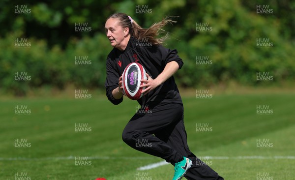 130526 - Wales Women Rugby Training - Hannah Dallavalle during a rugby training session ahead of their final Women’s 6 Nations match against Italy