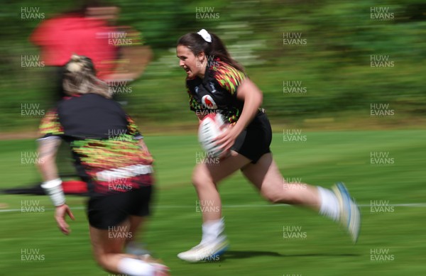 130526 - Wales Women Rugby Training - Kayleigh Powell during a rugby training session ahead of their final Women’s 6 Nations match against Italy