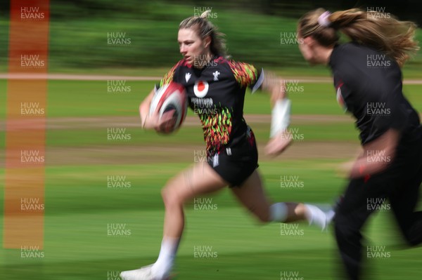 130526 - Wales Women Rugby Training - Keira Bevan during a rugby training session ahead of their final Women’s 6 Nations match against Italy