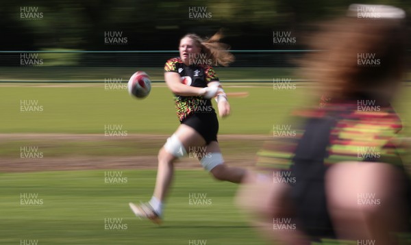130526 - Wales Women Rugby Training - Alaw Pyrs during a rugby training session ahead of their final Women’s 6 Nations match against Italy