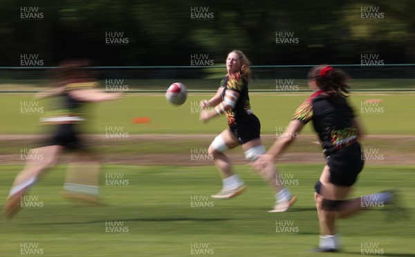 130526 - Wales Women Rugby Training - Alaw Pyrs during a rugby training session ahead of their final Women’s 6 Nations match against Italy