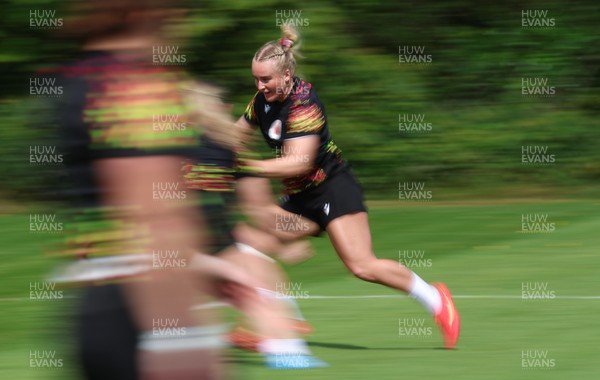 130526 - Wales Women Rugby Training - Seren Singleton during a rugby training session ahead of their final Women’s 6 Nations match against Italy
