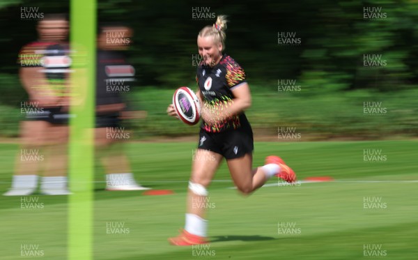 130526 - Wales Women Rugby Training - Seren Singleton during a rugby training session ahead of their final Women’s 6 Nations match against Italy