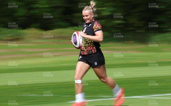 130526 - Wales Women Rugby Training - Seren Singleton during a rugby training session ahead of their final Women’s 6 Nations match against Italy