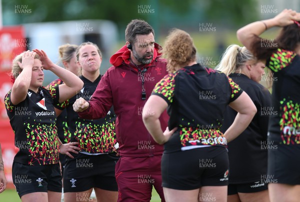 130526 - Wales Women Rugby Training - Steve Salvin, Wales Women interim forwards coach during a rugby training session ahead of their final Women’s 6 Nations match against Italy