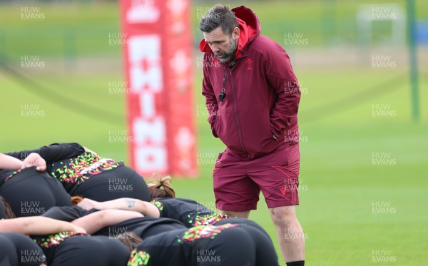 130526 - Wales Women Rugby Training - Steve Salvin, Wales Women interim forwards coach during a rugby training session ahead of their final Women’s 6 Nations match against Italy