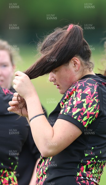 130526 - Wales Women Rugby Training - Jorja Aiono during a rugby training session ahead of their final Women’s 6 Nations match against Italy